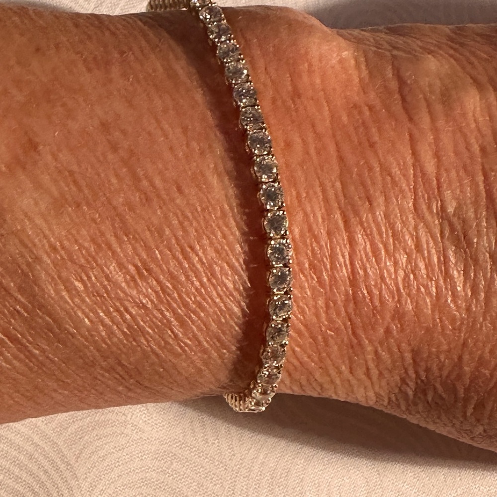Diamonique 14k yellow gold Cubic Zirconia Tennis Bracelet